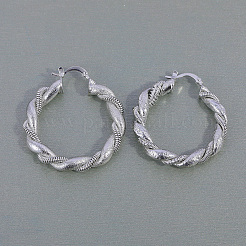 Круглые витые латунные серьги-кольца RP9346