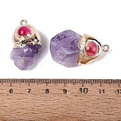 Pendentifs en géode d'améthyste naturelle et en agate teintée (couleur aléatoire)&nbsp;G-N366-02G