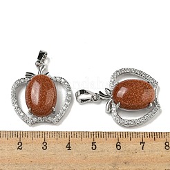 Синтетический золотой камень с подвесками из прозрачного кубического циркония&nbsp;G-G133-03P-25