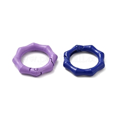 スプレー塗装された合金スプリング ゲート リング  八角形  ミックスカラー  31x6mm&nbsp;PALLOY-H131-04