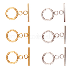 20 комплект 2-х цветных ионно-покрытых (IP) застежек-тоглов из нержавеющей стали 304 STAS-CJ0001-204