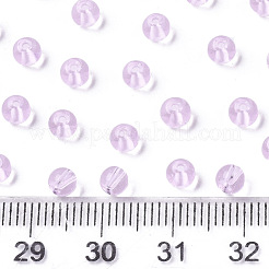 透明ガラスビーズ  ラウンド  パールピンク  4x3mm  穴：1mm  約4500個/袋&nbsp;SEED-S040-09A-10