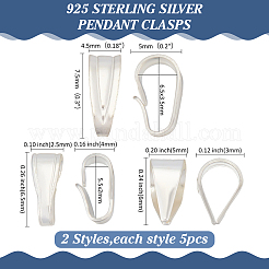 15 шт. 3 стиля 925 застежки-кнопки из стерлингового серебра STER-ME0001-19