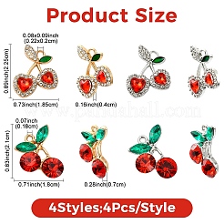 16 stücke 4 stile legierung strass anhänger&nbsp;FIND-YW0012-48