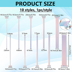 10個 10スタイル アクリル製本定規  製本用品  カラフル  200x19.5~39.5x3mm  ピン：2.8~29.5mm  1個/スタイル&nbsp;DIY-BC0016-53A