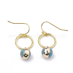 Серьги из натурального регалита / имперская яшма / морской осадок EJEW-S202-009A