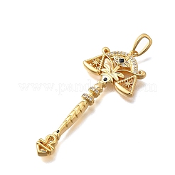 Gros pendentifs en laiton avec zircone cubique de micro pave&nbsp;KK-B147-04G-12