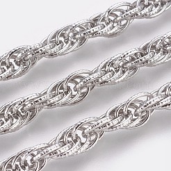 Bracciali a catena in corda di acciaio inossidabile 304 anti-appannamento&nbsp;BJEW-P235-18P