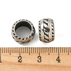 Бусины из хирургической нержавеющей стали 316 с большими отверстиями STAS-Q326-10AS-01