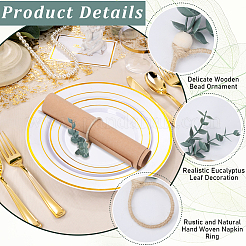 6 шт. ПВХ кольца для салфеток в виде листьев&nbsp;AJEW-GF0011-03A