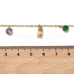 Подвеска-колье из нержавеющей стали 304 с цветными кубическими циркониями&nbsp;NJEW-C114-03G