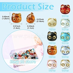 90шт 9 цвета прозрачные акриловые бусины&nbsp;MACR-YW0004-24