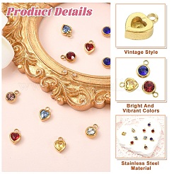 10 шт. 2 стиля подвески из нержавеющей стали 304 со стразами&nbsp;STAS-YW0002-94