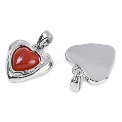 Подвески в виде сердца из натурального сердолика (окрашенного и нагретого) KK-U043-51P-04