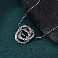 Ожерелья с тройными кругами из нержавеющей стали 304 для женщин&nbsp;NJEW-Z044-14P