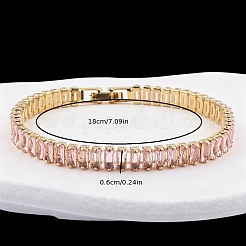 Bracciali tennis rettangolari da donna in ottone con pavé di zirconi cubici&nbsp;UU2091-5