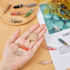 Подвески из натуральных и синтетических драгоценных камней с фурнитурой из сплава&nbsp;G-PH0001-06