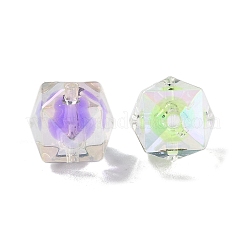 УФ-покрытие радужные прозрачные акриловые бусины OACR-H112-09B