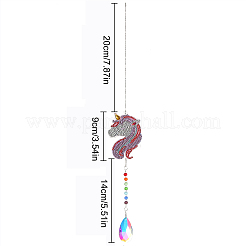 Kit di campanelli eolici con pittura diamante unicorno fai da te&nbsp;DIY-WH0246-93