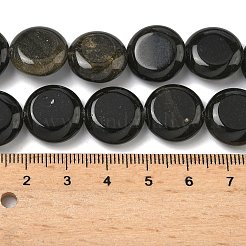 Естественный золотистый отлив обсидиан бисер пряди&nbsp;G-L648-B23-15mm-01