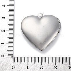 304ステンレススチールロケットペンダント  ハートチャーム  ステンレス鋼色  29x29x7.5mm  穴：2mm&nbsp;STAS-S171-13P-05