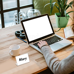 L-образный прозрачный акриловый держатель для табличек с наклоном назад ODIS-WH0002-35