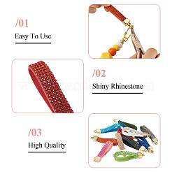 11 шт. 11-цветная фурнитура для брелока из сплава со стразами&nbsp;FIND-BT0001-38B