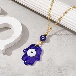 Colliers avec pendentif en forme de main de hamsa&nbsp;NJEW-JN04503-02
