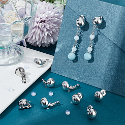 30 шт. полукруглая латунная фурнитура для сережек-клипс KK-UN0001-91P