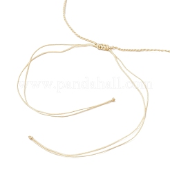 Регулируемые плетеные ожерелья из натурального малайзийского нефрита и круглых бусин кошачьего глаза NJEW-JN05325