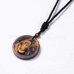 Ожерелье с кулоном на тему йоги с драгоценными камнями и нейлоновым шнуром для женщин G-G993-B