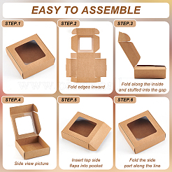 Подарочная коробка из крафт-бумаги с видимым окошком CON-WH0088-74B