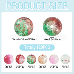 120 pz 6 colori trasparenti perline di vetro screpolate per verniciatura a spruzzo&nbsp;GLAA-TADJ0001-21B-C