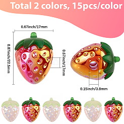 30 шт. подвески из непрозрачного акрила с гальваническим покрытием 2 цветов&nbsp;PACR-SC0001-09