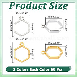 120 шт. подвески из двухцветного сплава с открытой задней частью&nbsp;FIND-AR0005-93