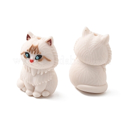 Perline focali in silicone alimentare a forma di gatto ragdoll&nbsp;SL-CBAAE23-01