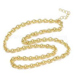 Женские ожерелья из латунных цепочек толщиной 5 мм NJEW-K271-12G