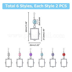 2 комплект подвесных украшений из сплава в рамке для картин FIND-UN0002-04