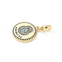 Латунь черная эмаль плоская круглая с подвесками в гондурасском стиле KK-B141-47G