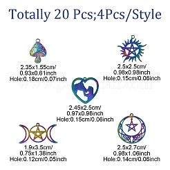 20 шт. 5 стиля подвески из нержавеющей стали 201&nbsp;STAS-YW0002-68