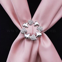 Пряжка для шарфа с кристаллами и стразами в форме сердца с булавками на задней планке&nbsp;JEWB-WH0023-42P