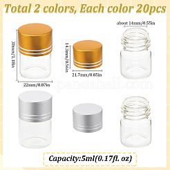 40 шт. 2-х цветные прозрачные стеклянные бутылки-контейнеры для бусин CON-SC0001-13A-01