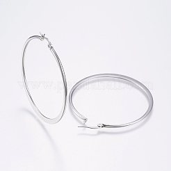 Большие серьги-кольца из нержавеющей стали марки 304&nbsp;LS-EJEW-F105-17P