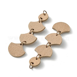 Большие плоские круглые и веерные подвески из тополя&nbsp;WOOD-G019-03A