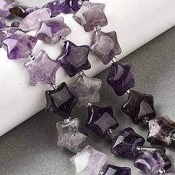 Нити бусин из натурального аметиста и кварца G-NH0005-030