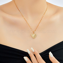 Модные латунные ожерелья с подвеской в виде сердца из прозрачного кубического циркония с микропаве&nbsp;GG1510-1