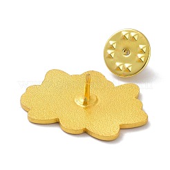 フラワーエナメルピン  バックパックの服のための素敵な合金エナメルブローチ  ゴールドカラー  ミディアム蘭  22x29.5x9mm&nbsp;JEWB-C008-16G