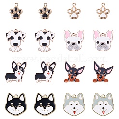32pcs 8 styles de pendentifs en émail en alliage&nbsp;ENAM-TA0004-18