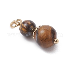 3 pendentif en perles rondes en citrine synthétique&nbsp;PALLOY-JF04701-03