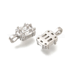 Прямоугольник латуни микро проложит кубических подвески диоксида циркония&nbsp;KK-S508-50P